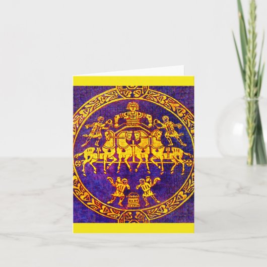 12世紀の中世の騎兵と兵士 ノートカード (正面)