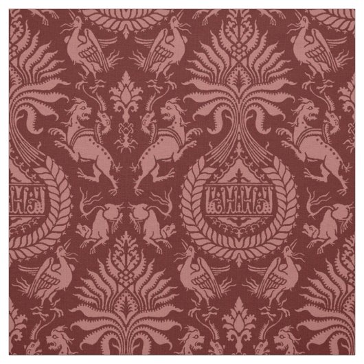 12世紀の動物のダマスク ファブリック (見本)