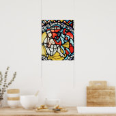 12世紀の悪魔に苦しめられた仕事(染色) ポスター (キッチン)