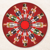 12人のクリスマスのくるみ割りの戦わない兵隊 ラウンドペーパーコースター (正面)