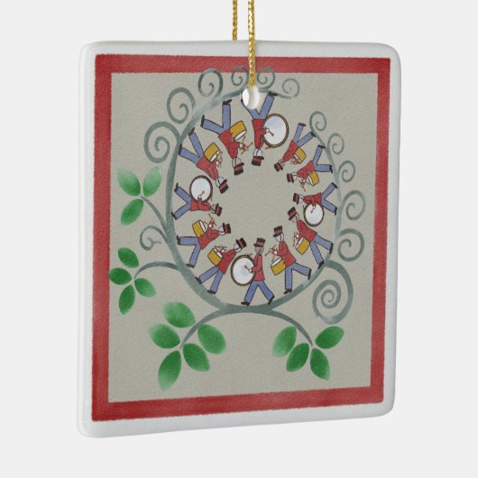 12人のドラマーがクリスマスオーナメントをドラミング セラミックオーナメント (右)