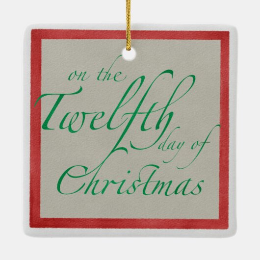 12人のドラマーがクリスマスオーナメントをドラミング セラミックオーナメント (裏面)