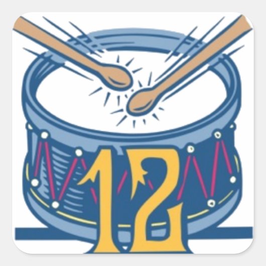 12人のドラマーがドラミング スクエアシール (正面)