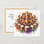 12人のドラマーが演奏する クリスマスの12日間 シーズンカード (正面/裏面)