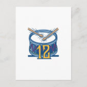 12人のドラマーのドラムをたたくこと シーズンポストカード (正面)