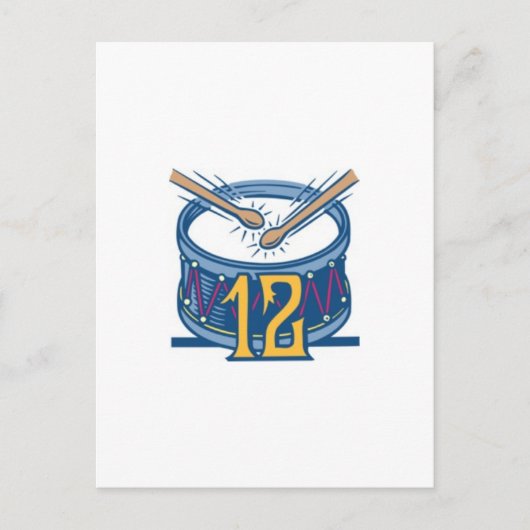 12人のドラマーのドラムをたたくこと シーズンポストカード (正面)