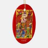 12人のドラマーのドラムをたたくこと セラミックオーナメント (右)