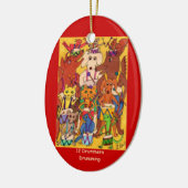 12人のドラマーのドラムをたたくこと セラミックオーナメント (左)