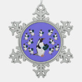 12人のドラマーの雪片のオーナメント スノーフレークピューターオーナメント (正面)