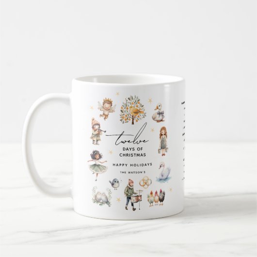 12伝統的日のクリスマスかわいい休日 コーヒーマグカップ (左)