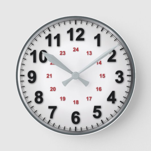 12伝統的/24のクロック ラウンド壁時計 (正面)