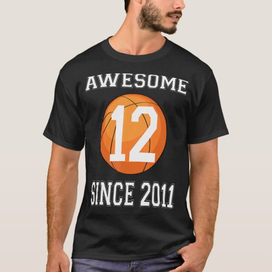 12位12歳8歳ハッピーバースデー Tシャツ (正面)