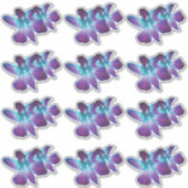 12個の青いデンドロビウム蘭の花のキスカットステッカー シール (正面)