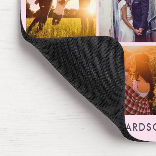 12写真のコラージュ|の粋な赤面のピンク マウスパッド (コーナー)