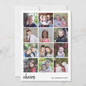 12写真クリスマスコラージュ – 応援ミニマル シーズンカード (正面)