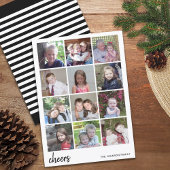 12写真クリスマスコラージュ – 応援ミニマル シーズンカード