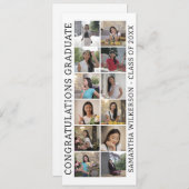 12写真コラージュおめでとうございます卒業生 案内状 (正面/裏面)