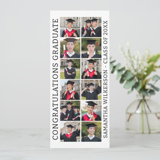 12写真コラージュおめでとう大学院カード (スタンド正面)