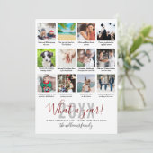 12写真コラージュのキャプション家族What A Year Holid シーズンカード (スタンド正面)