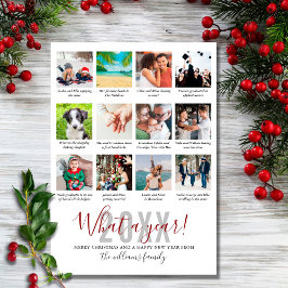 12写真コラージュのキャプション家族What A Year Holid シーズンカード