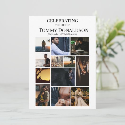 12写真コラージュ平野文字葬式プログラム 招待状 (スタンド正面)