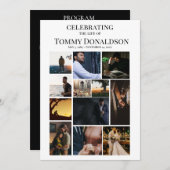 12写真コラージュ平野文字葬式プログラム 招待状 (正面/裏面)