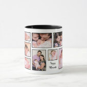 12写真コラージュ幸せな瞬間スペシャルタイムズ文字 マグカップ (中央)