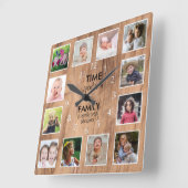 12写真テンプレートタイムウィズファミリー引用文農家 スクエア壁時計 (傾斜)