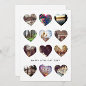 12写真ハートコラージバレンタインデーのラブカード シーズンカード (正面/裏面)