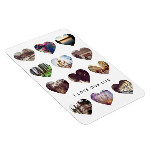 12写真ハートコラージバレンタインデーのラブギフト マグネット (右側)