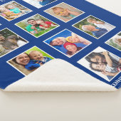 12写真パーソナライズされたコラージュの家族の名前ブルー シェルパブランケット (3/4)