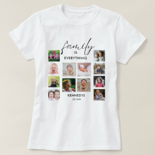 12写真パーソナライズされたコラージュ名字引用文 Tシャツ