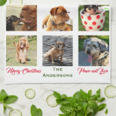 12写真ファミリーフォト✨コラージュカスタム キッチンタオル (折り畳み)