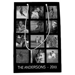 12写真ファミリーフォト✨コラージュカスタム ミディアムペーパーバッグ