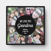 12写真ファンキーコラージュ – 私たちはおばあちゃんを愛している フォトプラーク (正面)