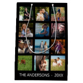 12写真フォトコラージュ✨カスタム思い出 ミディアムペーパーバッグ (裏面)