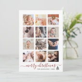 12写真ミニマルコラージュのクリエレガントスマス シーズンカード (スタンド正面)