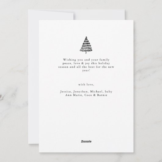 12写真ミニマルコラージュのクリエレガントスマス シーズンカード (裏面)