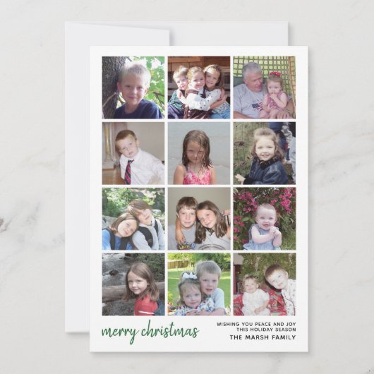 12写真メリークリスマスと赤い緑の格子模様 シーズンカード (正面)