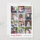 12写真メリークリスマスレッドジンジャムミニマリスト シーズンカード (正面)