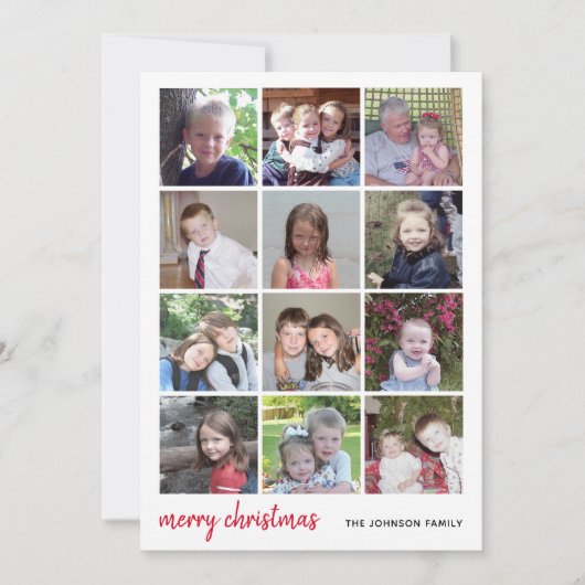 12写真メリークリスマスレッドジンジャムミニマリスト シーズンカード (正面)