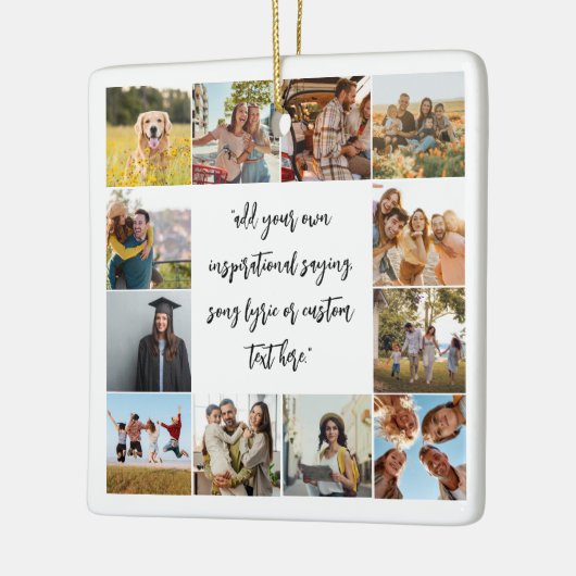 12写真モダンコラージュカスタム引用文 セラミックオーナメント (左)