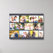 12写真モダン組積造グリッドグレーストレッチキャンバス キャンバスプリント (正面)