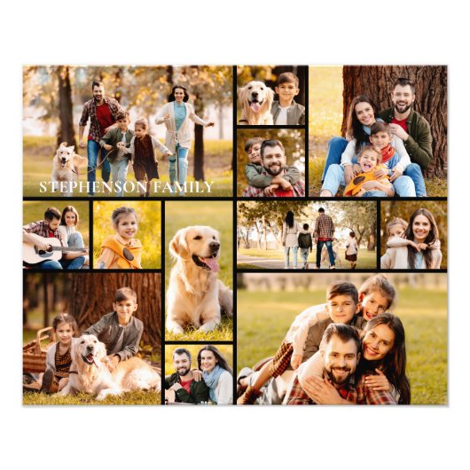 12写真ユニークコラージュシンプルの家族 フォトプリント            (正面)