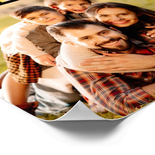 12写真ユニークコラージュ名シンプル ポスター (角)