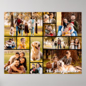 12写真ユニークコラージュ名シンプル ポスター (正面)