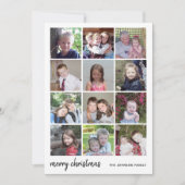 12写真撮影メリークリスマスブラックギンガムミニマリスト シーズンカード (正面)