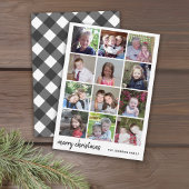 12写真撮影メリークリスマスブラックギンガムミニマリスト シーズンカード