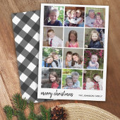 12写真撮影メリークリスマスブラックギンガムミニマリスト シーズンカード