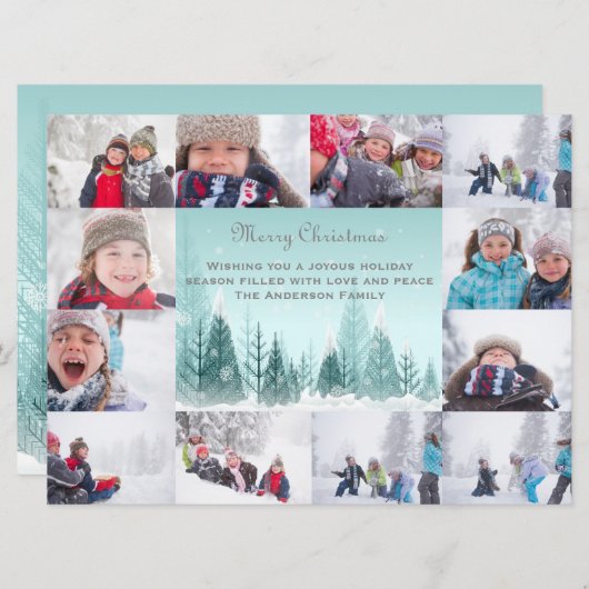 12写真：冬の風景コラージュ – 6 x 8クリスマス シーズンカード (正面/裏面)